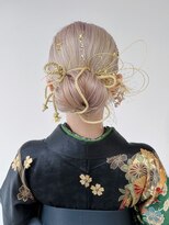 卒業式ヘア袴ヘア水引きヘア金箔ヘアラメ紐アレンジ着付け K0919