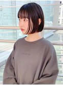 あごラインボブ*ミニボブ*切りっぱなしボブ*前髪ありボブ*黒髪