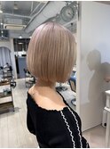 ブリーチ2回ホワイトベージュ大人気アゴラインボブtwiceモモ