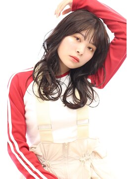 ヘアリゾート ラグーン(hair+resort lagoon) ☆ウェーブミディアムレイヤー×美髪チャコールブラウン20代30代