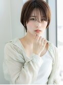 イメチェン/ホワイトブロンド/外ハネボブ/ワイドバング/白河71