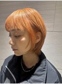 ペールオレンジカラー　ケアブリーチハイトーンショート
