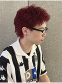 メンズスパイキーショートブリーチカラーボックスショート