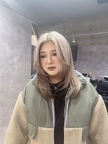 エンカウントバイマハロ 千葉(encount by mahalo)&nbsp;複雑履歴からハイトーン！ローライト×裾カラー