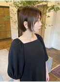 冬カラー◎20代30代透明感グレージュ×小顔ボブ