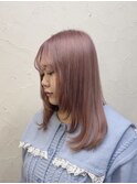 ペールピンクカラー　ブリーチダブルカラー　渋谷momoko