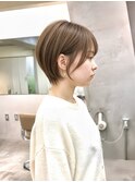 透明感カラー ボブ 前髪 ショート カラー ブリーチ&ダブルカラー