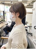【giinii_渋谷】マッシュショート_シースルー前髪_暗ベージュ