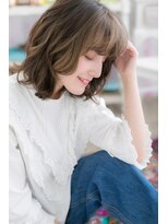 ミック 日暮里店(miq) インナーカラービターショコラくせ毛風くびれミディa1