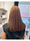 ロングヘアスタイル(後ろ)×キャラメルベージュ