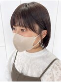 ぱっつん前髪顔まわりカット_ショコラアッシュ_ba405012