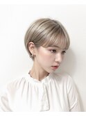 【夏カラー】ハンサムショートミルクティーベージュ