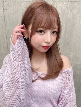 プアメリア 名古屋(Puamelia) ダブルカラー×グレーベージュ☆レイヤーロング[名古屋]