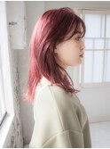 ピンクアッシュレイヤースタイル20代/30代/40代/庭瀬