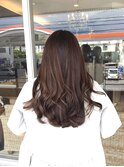ピンクブラウンロングヘアシークレットカラー