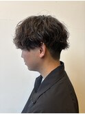こなれ感◎サーフカールマッシュブルーブラック波巻きパーマ