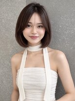 シー バイ ロンド 新宿(Sea by Lond)&nbsp;ワンホンレイヤ ー×ダークブルー[デジタルパーマ/ボブ/韓国]