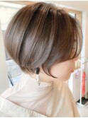 20代30代前髪あり丸みくびれ前下がりショートボブ８【鎌倉】