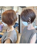《30代40代》白髪ぼかしハイライト×ひし形ショート【イケダ】
