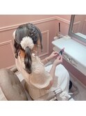 まおりんの編み込みカチューシャツイン 新宿歌舞伎町ヘアセット