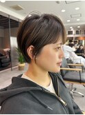 大人ラフウェーブ外ハネボブダークブラウンスウィングショート