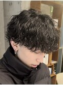 波巻きスパイラルパーマツイストパーママッシュメンズパーマ束感