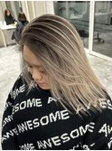 欧風バレイヤージュ×レイヤーカットデザインカラーハイトーン