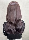 ハイライトカラーくびれヘアアプリコットオレンジ