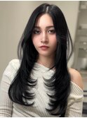 韓国ヘアーハッシュカットレイヤーカットハイライトカラー