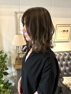 ハイライト/バレイヤージュ/コテ巻き風パーマ/ボブパーマ