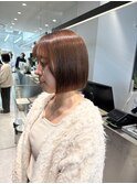 オリーブグレー/ボブ/顔周り/小顔/レイヤー/髪質改善/縮毛矯正