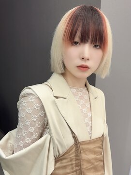 ソル 栄矢場町(SOL) ボブデザイン/バングカラー/ホワイトブロンド