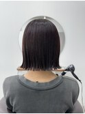 外ハネボブ/ぱつっとラインボブ × カシスブラウン