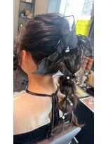 エーメイド(A made)&nbsp;ヘアアレンジ×編みおろし×ツイン×結婚式
