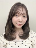 ミディアムレイヤーワンカールレイヤー顔周りカット渋谷美容室