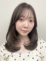 ポケット 渋谷(POCKET)&nbsp;ミディアムレイヤーワンカールレイヤー顔周りカット渋谷美容室