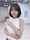 ブリーチなしラベンダーカラー前髪なしサイドバングくびれ巻き☆