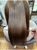 大人きれいセミウェットツヤ髪ストレート縮毛矯正耳掛け小顔