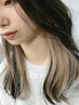 【イヤリング・インナーカラー】＋うる艶カラー+髪質改善前処理付き。¥12900