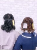 編み込みハーフツイン