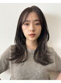 ★くびレイヤーエモージュ小顔似合わせカット斜めバング