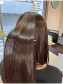 髪質改善カラー　艶髪ブラウン