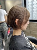 ショートボブ×グレージュカラー×髪質改善