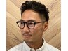 ヘアカラー+メンズカット&シェービング&耳掃除+マイナスイオン水コース