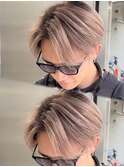 メンズバレイヤージュフェザーパーマシャドールーツ