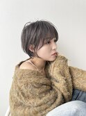 30代小顔マッシュショート/シースルーバング/透明感ヘアカラー