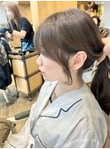 結んでも小顔 顔周りカット 小顔ヘア おくれ毛 サイドバング