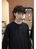 メンズパーマスペインカールカーリーパーマウルフカット外国人風