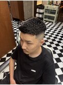 リバースセンターパートニュアンスパーマニュアンスウルフダウ T