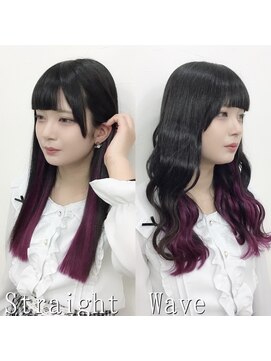 エクステ専門店あるじゃんすー 小倉店 ブラック×チェリー#シールエクステ#セミウェットウェーブ#小倉